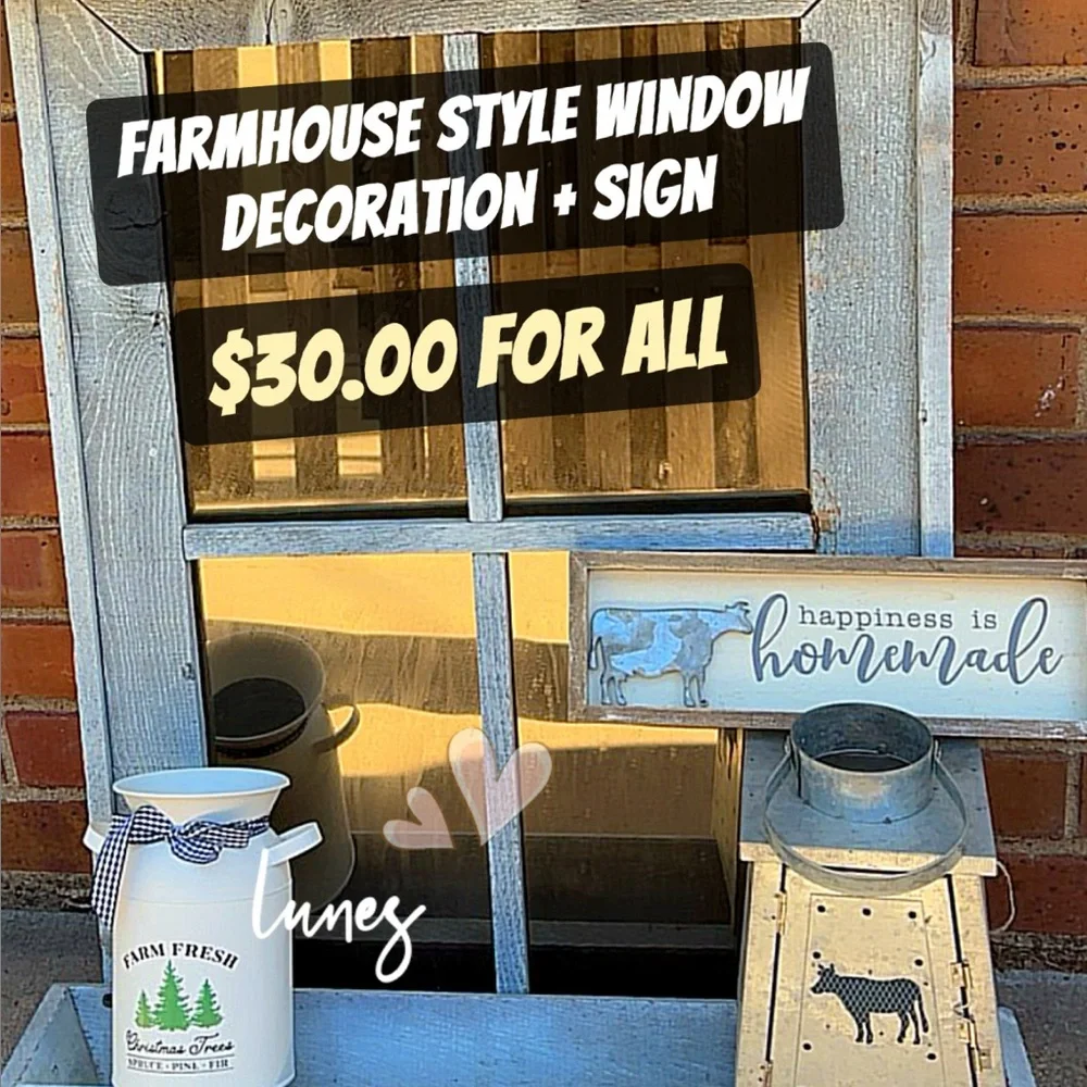 Farmhouse Window Decor with Sign